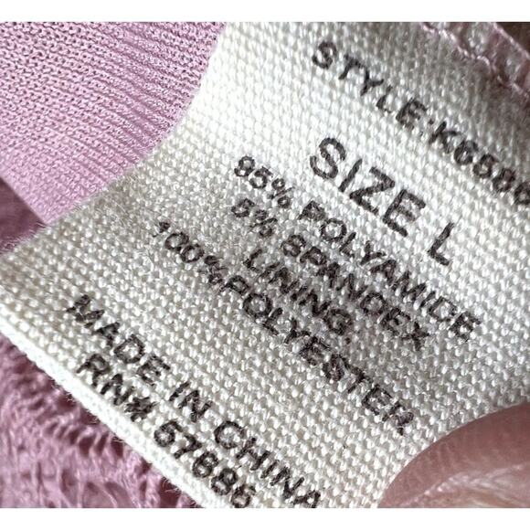 Paper Tee Women's Size Large Sleeveless Top Blouse Lace Lavender Lace 95% Polyam - Picture 4 of 8